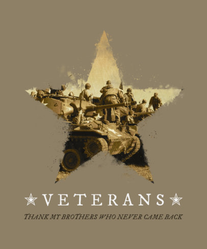 Veterans Day T-Shirt Design Maker with a War Image in a Star