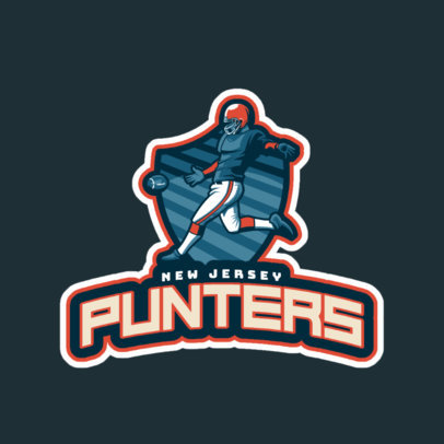Sports Logo Template Featuring a Player Kicking a Football Ball