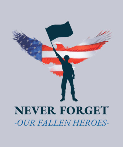 T-Shirt Design Maker of an American Eagle and a Soldier for Veterans Day