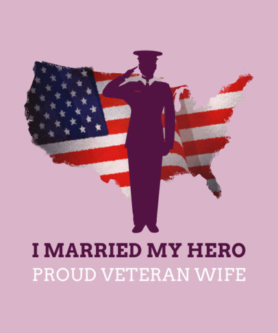 Veteran Wife T-Shirt Design Template 1815k