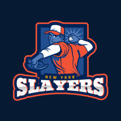 Sports Logo Generator for a Baseball Team Featuring a Pitcher Illustration