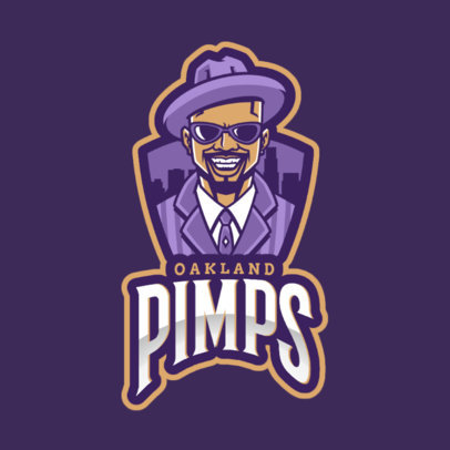 Logo Template Featuring a Mafia Member Inspired by GTA