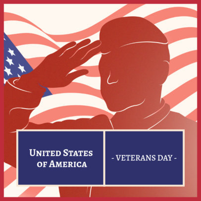 Instagram Post Maker Featuring a Veteran Illustration
