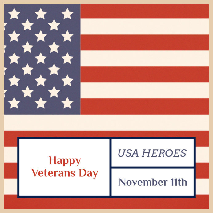 Veteran's Day Themed Instagram Post Maker with the USA Flag