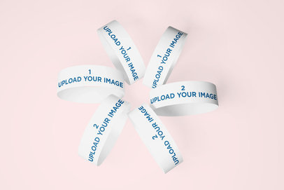 Mockup of Six Paper Wristbands Forming a Flower