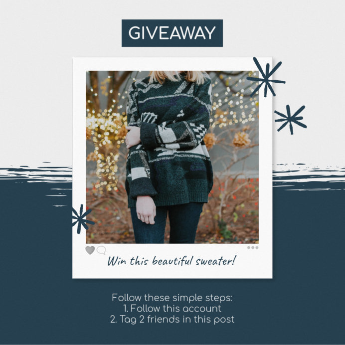 Instagram Post Template for a Christmas Giveaway