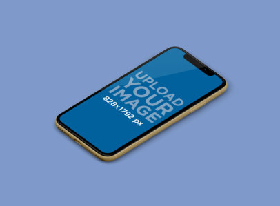 Minimal iPhone 11 Mockup Featuring a Customizable Background 