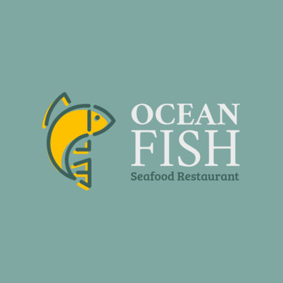 Seafood Restaurant Logo Template with Minimalist Illustrations 