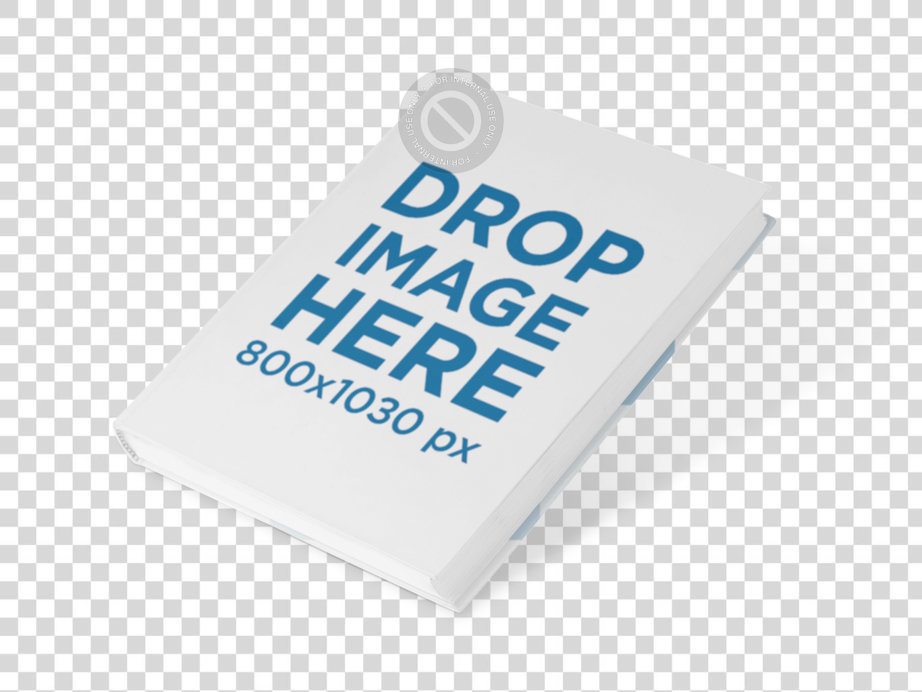 Hardcover E-Book Mockup Over a Solid Background