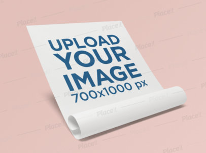 Letterhead Mockup Featuring an Unrolled Foil of Paper