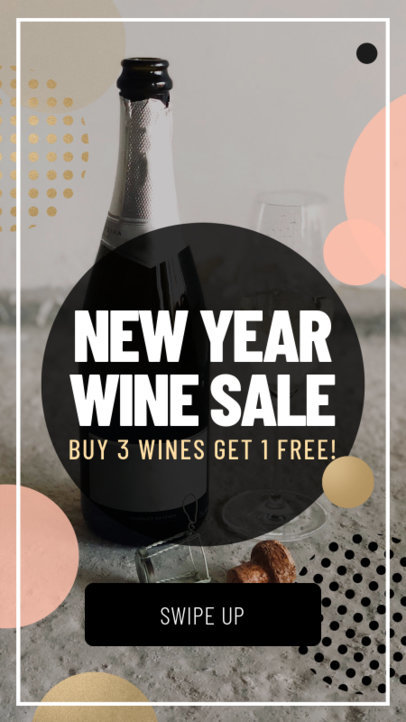 Instagram Story Template for a New Year Wine Sale