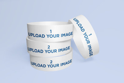 Mockup of a Set of Event Wristbands with a Customizable Background