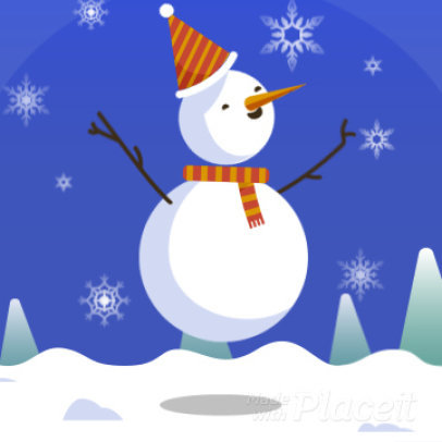 Xmas Instagram Video Maker with a Jumping Snowman