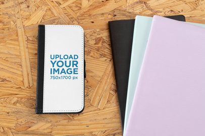 Mockup of a Customizable Wallet Case for an iPhone XS 29229