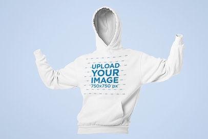 Mockup of a Ghosted Hoodie with Arms Up 