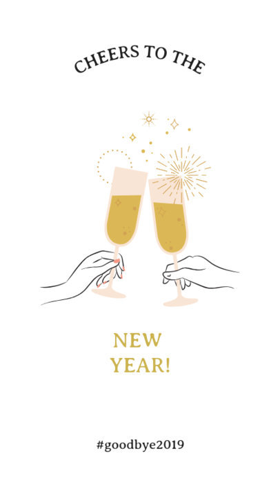 New Year's Instagram Story Maker Featuring Clinking Glasses Clipart