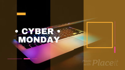 Cyber Monday Facebook Cover Video Maker with Animated Text and Shapes 