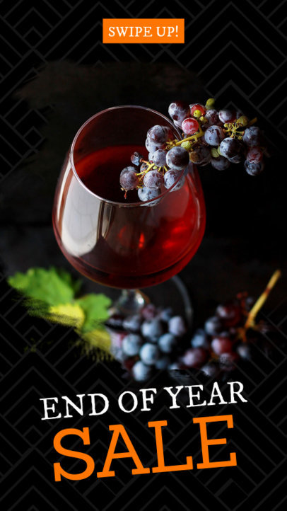 End of Year Sale Instagram Story Maker with a Glass of Wine Picture