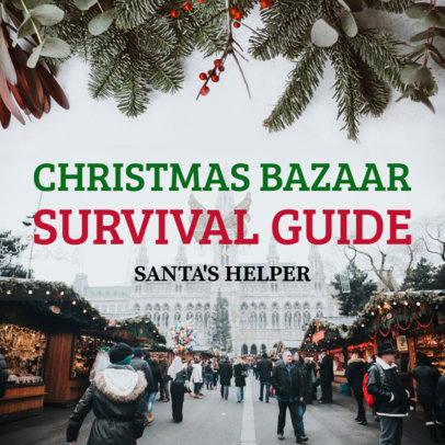 X-Mas Themed Facebook Post Template 584k 1835