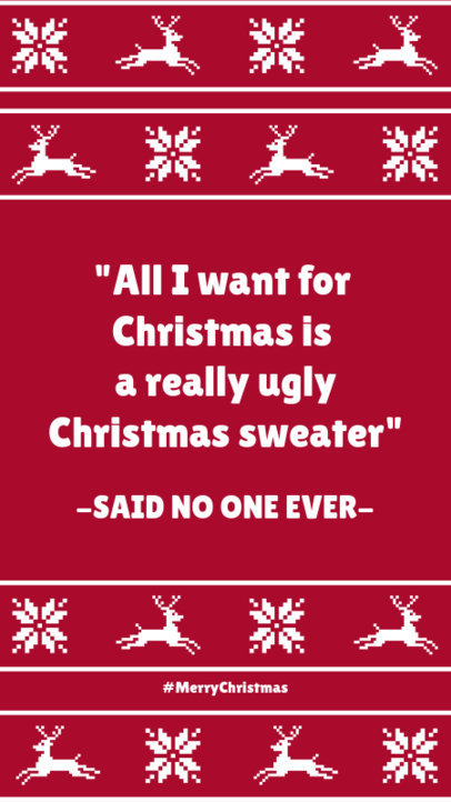 Instagram Story Maker with an Ugly Sweater Quote 1043j-1827