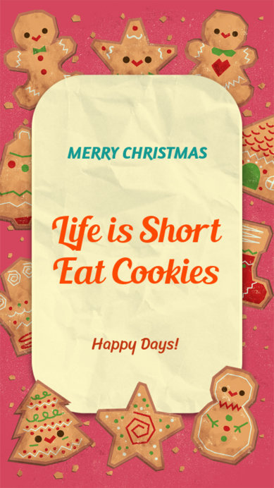 Christmas Instagram Story Maker with a Gingerbread Man-Filled Frame