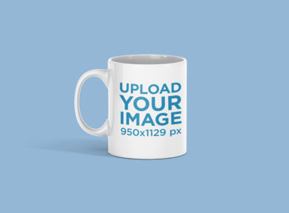 11 oz Coffee Mug Mockup Featuring a Customizable Backdrop