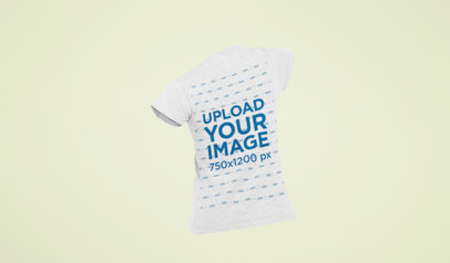 Ghosted Mockup of a Women's Heathered T-Shirt Seen from Behind