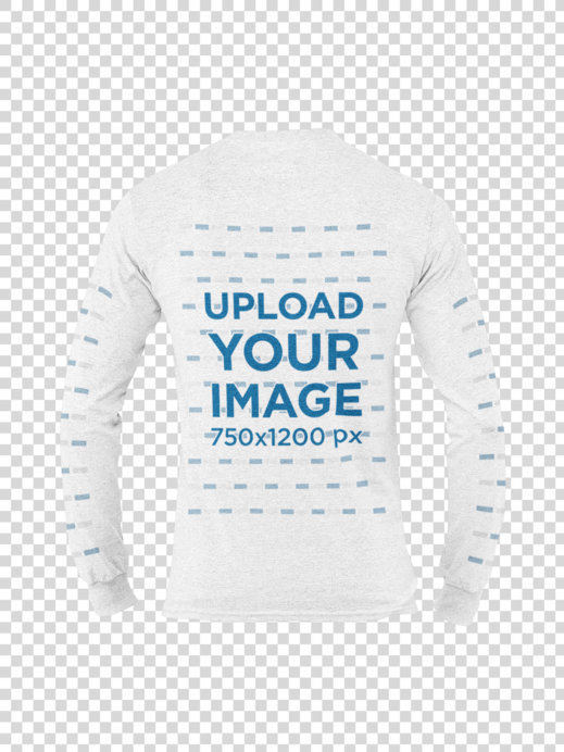 Ghosted Mockup of a Heather Long Sleeve Tee of a Man on a Plain Background