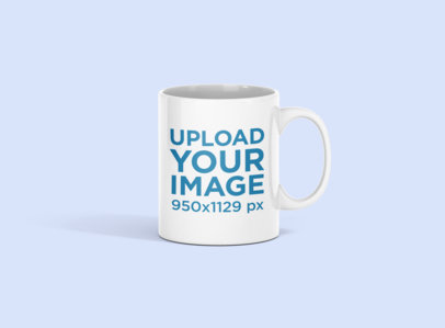 Mockup of an 11 oz Coffee Mug in a Minimalistic Setting