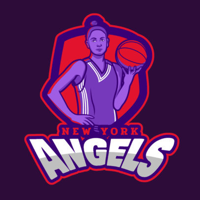 Basketball Logo Generator Featuring a Female Player Clipart