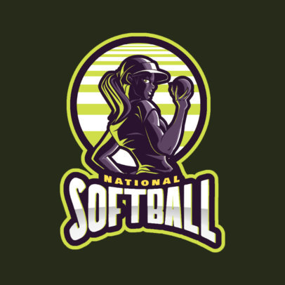 Sports Logo Template for a Female Softball Team 