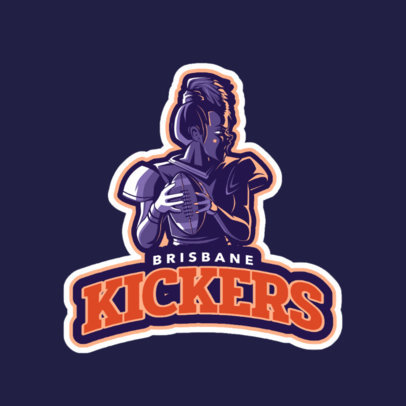 Sports Logo Template for a Football Team Featuring a Fierce Woman 