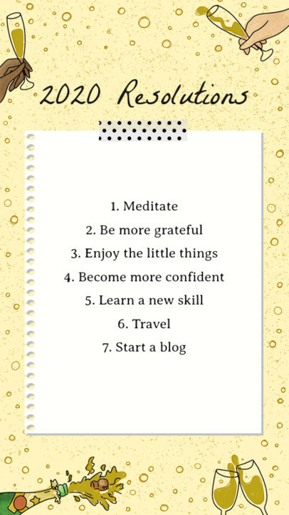 Instagram Story Template for a New Year's Resolutions List 580i 1855