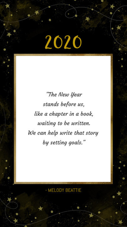 Instagram Story Maker of a New Year's Quote Surrounded by a Starry Frame 580k 1855