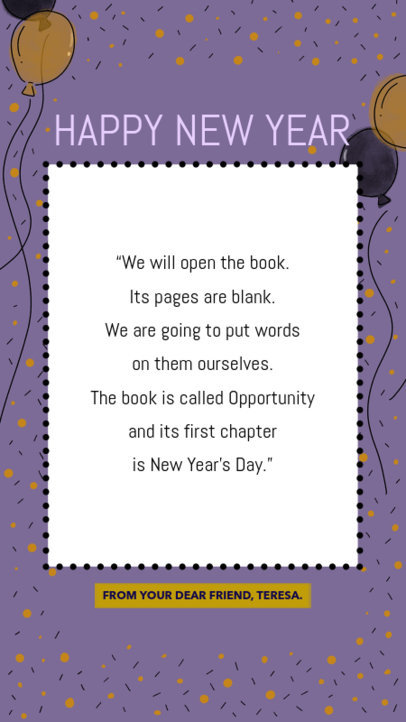 Instagram Story Template with a New Year's Emotional Message 580l 1855