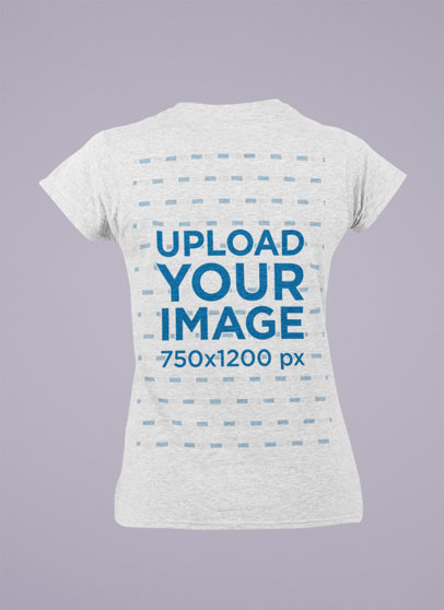 Ghosted Mockup of a Women's Heathered T-Shirt Seen from the Back