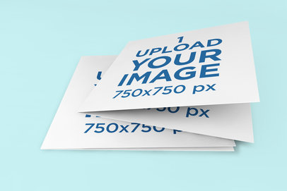 Mockup of a Greeting Card Lying on Top of Another One 273-el
