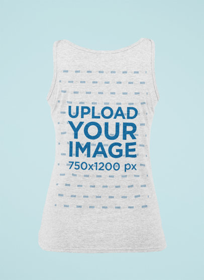 Back View Mockup of a Ghosted Heathered Tank Top for Women 