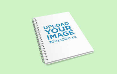 Spiral Notebook Mockup with a Plain Background 
