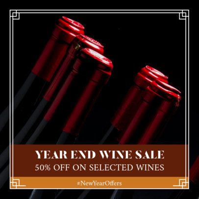 Instagram Post Template for a New Year's Special Wine Sale