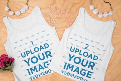Mockup of Two Tank Tops for a Bachelorette Weekend Party 29565
