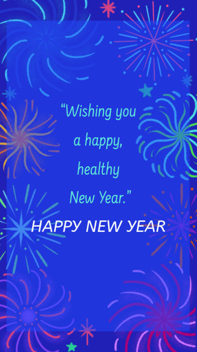 Fireworks Instagram Story Template for a New Year's Eve Message 609g 1864b