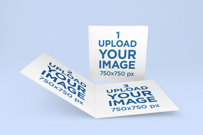 Minimalist Mockup of Two Greeting Cards on a Plain Background