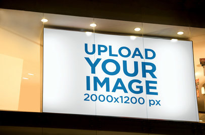 Billboard Mockup Inside a Big Window Display