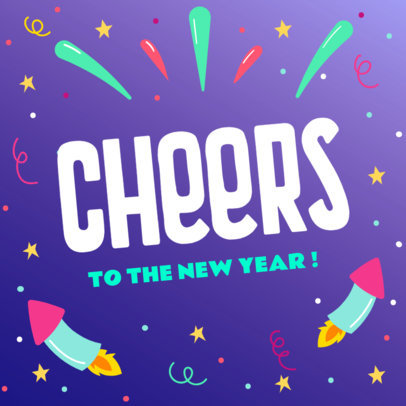 Colorful Instagram Post Template for a Happy New Year's Message