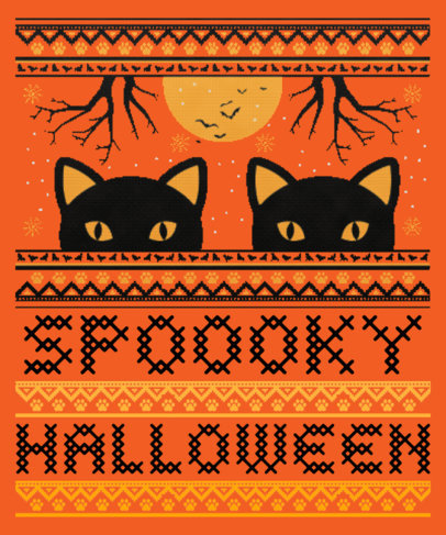 Halloween T-Shirt Design Maker for a Spooky Ugly Sweater 