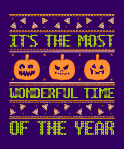 T-Shirt Design Maker for an Ugly Halloween Outfit with Spooky Pumpkin Clipart
