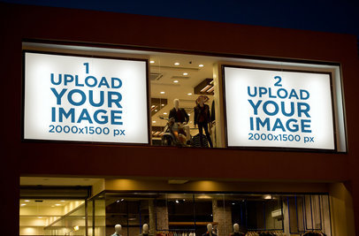 Mockup of Two Billboards Displayed on a Department Store 359-el