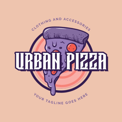 Santa Cruz Inspired Logo Template Featuring a Pizza Illustration