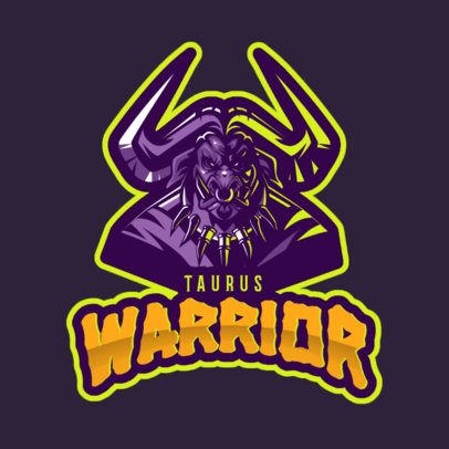 Warcraft-Inspired Gaming Logo Maker Featuring a Minotaur Character